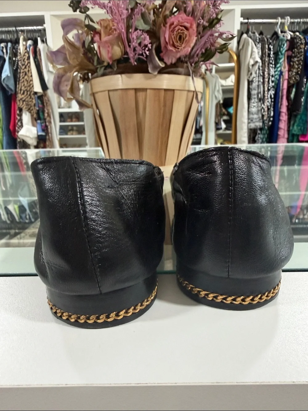 Tory Burch Black Leather Logo Loafers